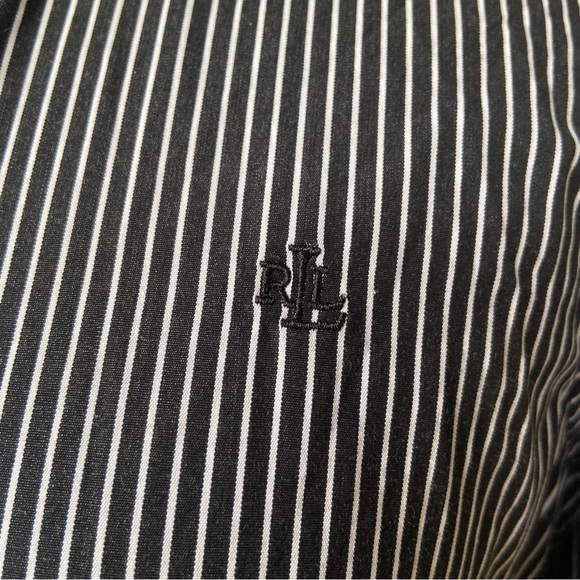 Ralph Lauren Long Sleeve Black and White Stripe Women's Small Button-Down - Picture 5 of 5